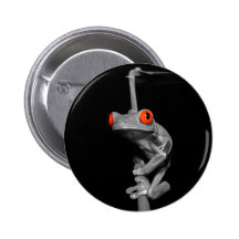 Grenouille d'arbre observée par rouge pin's