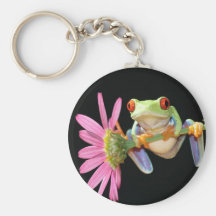 grenouille d'arbre observée par rouge porte-clef