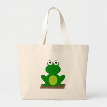 Grenouille de bande dessinée sur un rondin sacs en toile