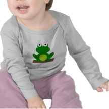 Grenouille de bande dessinée sur un rondin t-shirt