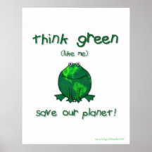 Grenouille de l'environnement de jour de la terre affiche
