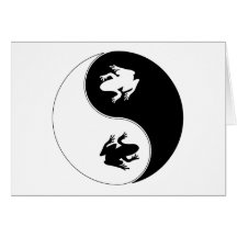Grenouille de Yin Yang Carte De Vœux