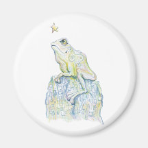 Grenouille d'observation des étoiles aimant pour réfrigérateur