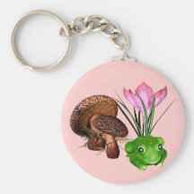 Grenouille et champignon porte-clef