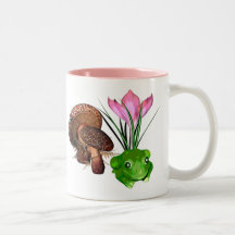 Grenouille et champignon tasse