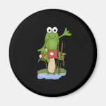 grenouille idiote se reposant sur le champignon magnets