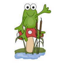 grenouille idiote se reposant sur le champignon découpage en acrylique