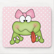 Grenouille mignonne de fille de Toadally Tapis De Souris