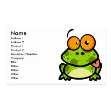 grenouille mignonne maladroite collant la langue modèle de carte de visite