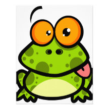 grenouille mignonne maladroite collant la langue cartons d'invitation