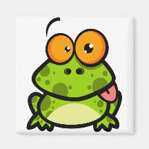 grenouille mignonne maladroite collant la langue aimants pour réfrigérateur