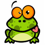 grenouille mignonne maladroite collant la langue découpages en acrylique