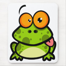 grenouille mignonne maladroite collant la langue tapis de souris