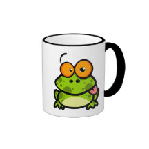 grenouille mignonne maladroite collant la langue mug