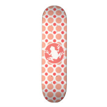 Grenouille ; Pois rose et de corail Planches À Roulettes Customisées