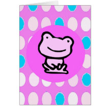 Grenouille rose - carte vierge