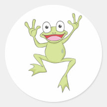 Grenouille sautante verte faite sur commande autocollants