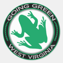 Grenouille verte allante de la Virginie Occidental Autocollants Ronds