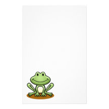 Grenouille verte mignonne motifs pour papier à lettre