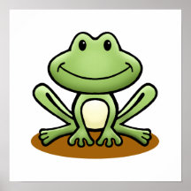 Grenouille verte mignonne posters