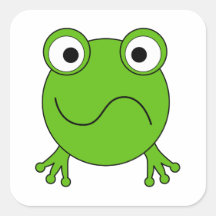 Grenouille verte. Regard confus Autocollants