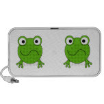 Grenouille verte. Regard confus Haut-parleur Ordinateur Portable