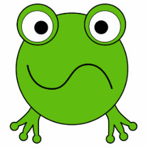 Grenouille verte. Regard confus Découpage En Acrylique