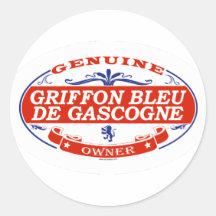 Griffon Bleu De Gascogne Autocollant Rond