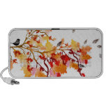 Griffonnage de feuille d'automne haut-parleur notebook