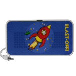 Griffonnage jaune rouge de Rocket Haut-parleurs Mp3