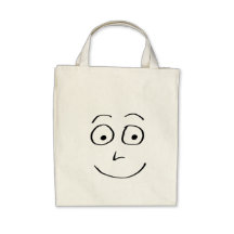 Griffonnage noir et blanc 01 de visage idiot sac en toile