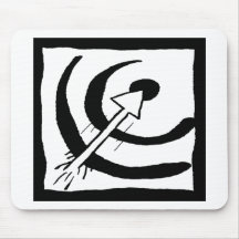 Griffonnage noir et blanc 02 de flèche de cible d' tapis de souris