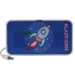 Griffonnage rose bleu de Rocket Haut-parleurs Mobiles