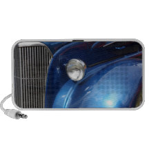 griffonnage vintage bleu de voiture haut-parleur iPod