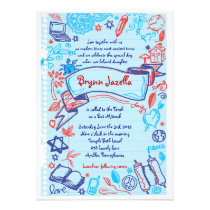 GRIFFONNAGES à l'invitation de bat mitzvah de batt invitations