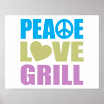 Gril d'amour de paix affiches