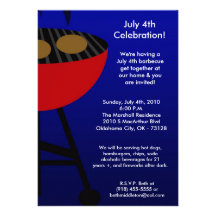 gril été invitation de barbecue du 4 juillet 5x7