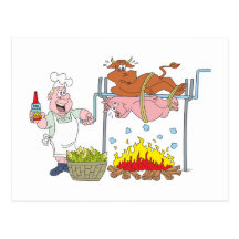 Gril grillons BBQ barbecue Carte Postale