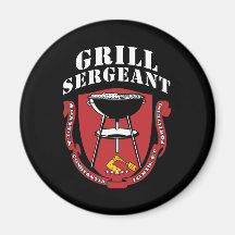Gril sergent barbecue été 4 juillet magnets pour réfrigérateur