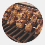 Griller du boeuf mariné par mandarine adhésif rond
