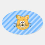 Grimacerie du chat stickers ovales