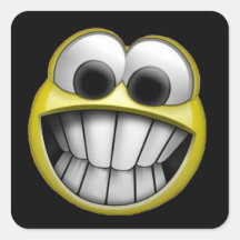 Grimacerie du visage souriant heureux autocollants