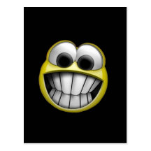 Grimacerie du visage souriant heureux carte postale