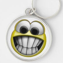 Grimacerie du visage souriant heureux porte-clé