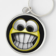 Grimacerie du visage souriant heureux porte-clé