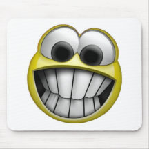 Grimacerie du visage souriant heureux tapis de souris