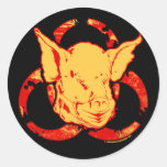 GRIPPE de PORCS - prenez garde de la pandémie ! Adhésif Rond