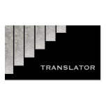 Gris argenté, traducteur noir de rayures verticale cartes de visite