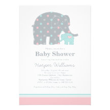 Gris bleu rose des invitations | de baby shower d'