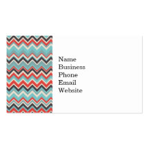 Gris bleu rouge tribal aztèque de motif de zigzag  cartes de visite professionnelles